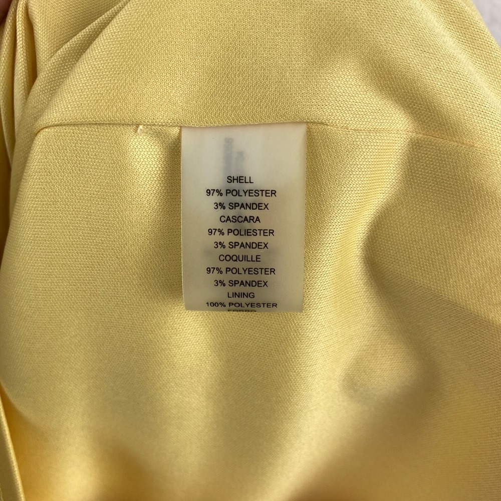 Vince Camuto Womens Yellow Pleated Cape Collar Fitted Dress Size 2 - Picture 6 of 13
